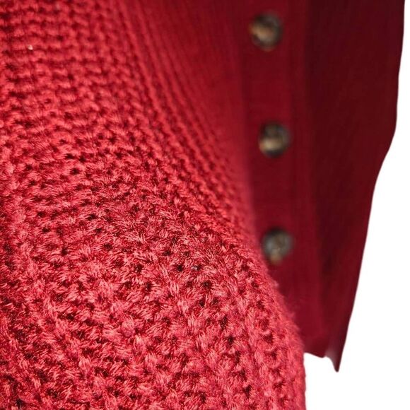 John + Jenn Burgundy Knit Cottagecore Cardigan Sweater - Picture 5 of 7